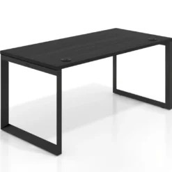 Mesa de escritorio Delta, fondo 80cm, estructura negra