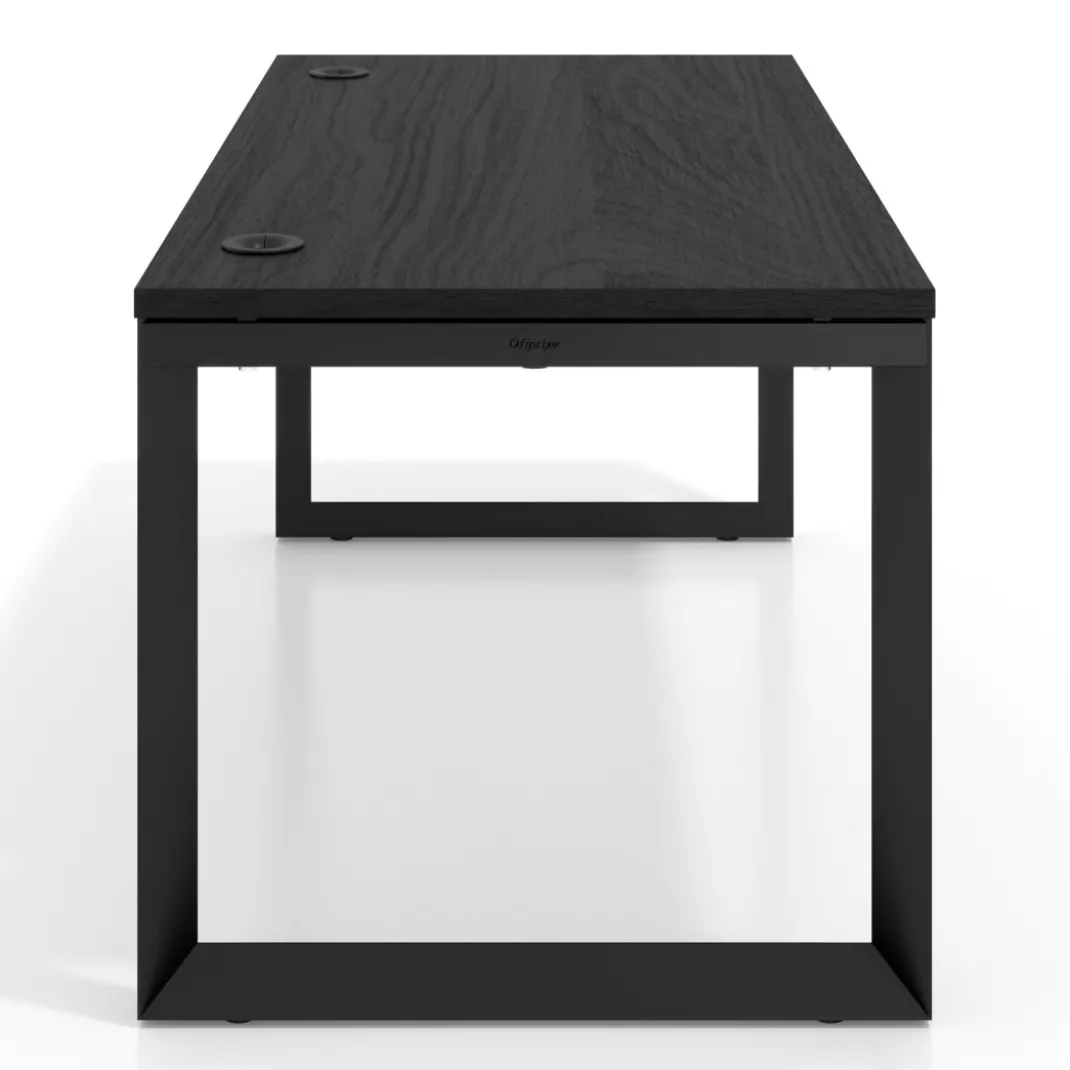 Mesa de escritorio Delta, fondo 80cm, estructura negra