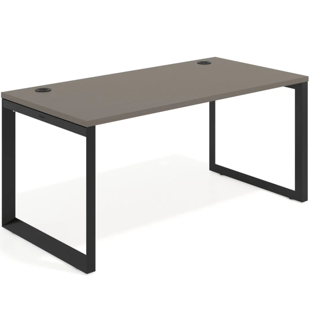 Mesa de escritorio Delta, fondo 80cm, estructura negra