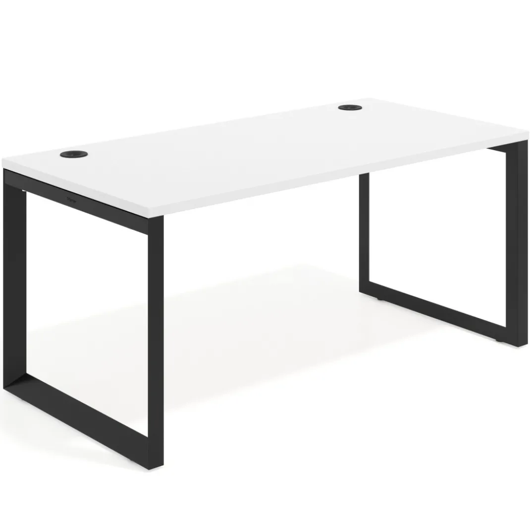 Mesa de escritorio Delta, fondo 80cm, estructura negra