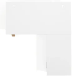 Mesa de escritorio en L con cajones UvePro, estructura blanca/madera, ala pedestal melamina