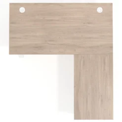 Mesa de escritorio en L con cajones UvePro, estructura blanca, ala pedestal metal