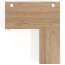 Mesa de escritorio en L Delta, fondo 80cm, estructura blanca