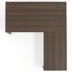 Mesa de escritorio en L Delta, fondo 80cm, estructura negra