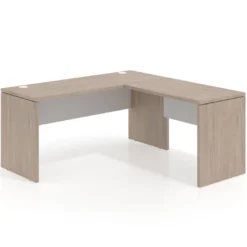 Mesa de escritorio en L Work fondo 60 estructura bicolor