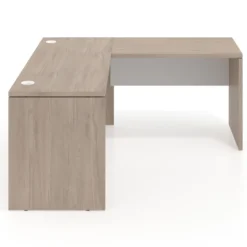 Mesa de escritorio en L Work fondo 60 estructura bicolor
