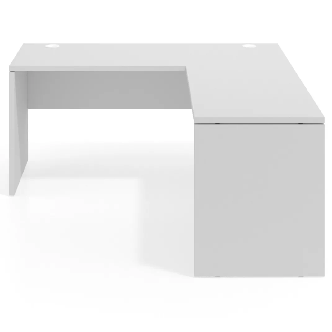 Mesa de escritorio en L Work fondo 60 estructura monocolor