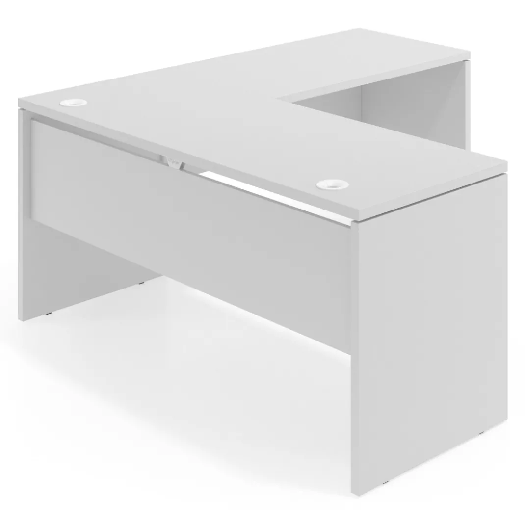 Mesa de escritorio en L Work fondo 60 estructura monocolor