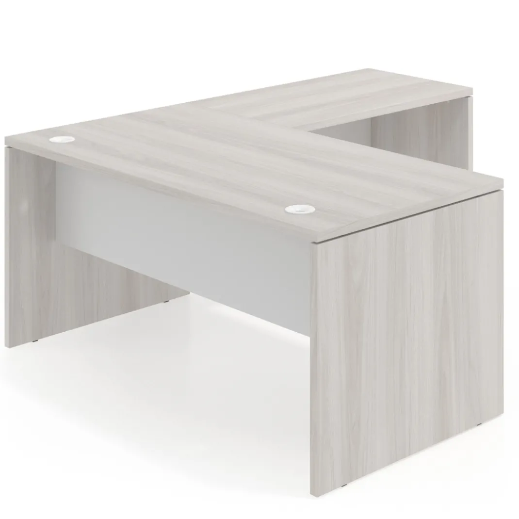 Mesa de escritorio en L Work fondo 80 estructura bicolor