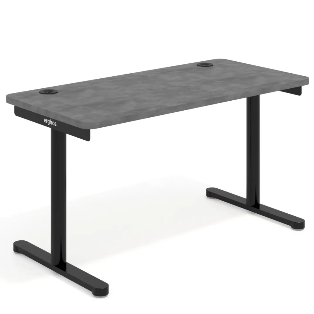 Mesa de Escritorio pata en T, fondo 68cm, estructura negra, sobre ergonómico