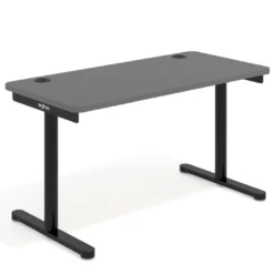 Mesa de Escritorio pata en T, fondo 68cm, estructura negra, sobre ergonómico