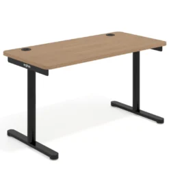 Mesa de Escritorio pata en T, fondo 68cm, estructura negra, sobre ergonómico
