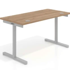 Mesa de Escritorio pata en T, fondo 68cm, estructura aluminio, sobre recto