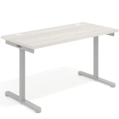 Mesa de Escritorio pata en T, fondo 68cm, estructura aluminio, sobre recto