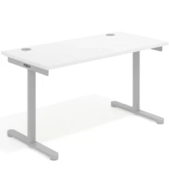 Mesa de Escritorio pata en T, fondo 68cm, estructura aluminio, sobre recto