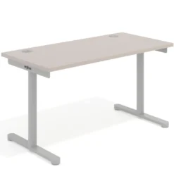 Mesa de Escritorio pata en T, fondo 68cm, estructura aluminio, sobre recto