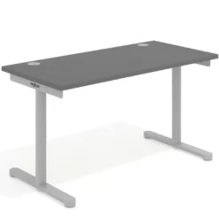 Mesa de Escritorio pata en T, fondo 68cm, estructura aluminio, sobre recto