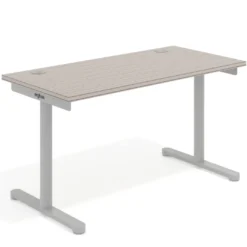 Mesa de Escritorio pata en T, fondo 68cm, estructura aluminio, sobre recto