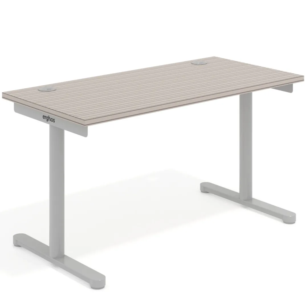 Mesa de Escritorio pata en T, fondo 68cm, estructura aluminio, sobre recto