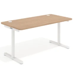 Mesa de Escritorio pata en T, fondo 80cm, estructura blanca, sobre ergonómico
