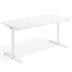 Mesa de Escritorio pata en T, fondo 80cm, estructura blanca, sobre ergonómico