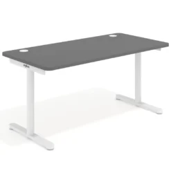Mesa de Escritorio pata en T, fondo 80cm, estructura blanca, sobre ergonómico