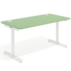 Mesa de Escritorio pata en T, fondo 80cm, estructura blanca, sobre ergonómico