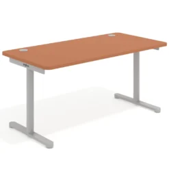 Mesa de Escritorio pata en T, fondo 80cm, estructura aluminio, sobre ergonómico