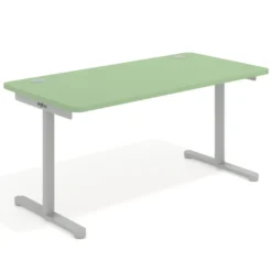 Mesa de Escritorio pata en T, fondo 80cm, estructura aluminio, sobre ergonómico