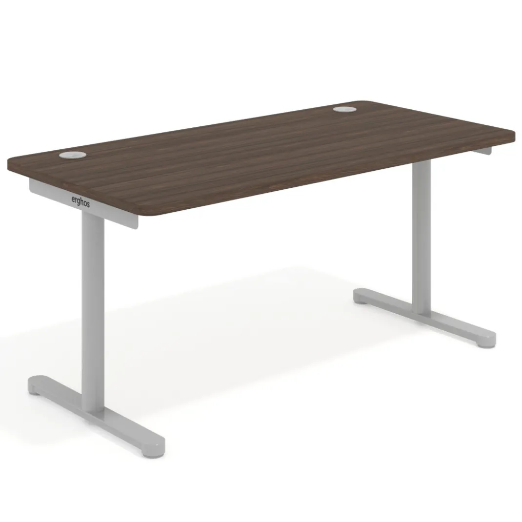 Mesa de Escritorio pata en T, fondo 80cm, estructura aluminio, sobre ergonómico