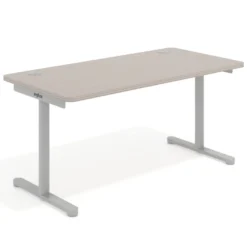 Mesa de Escritorio pata en T, fondo 80cm, estructura aluminio, sobre ergonómico