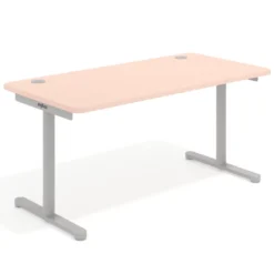 Mesa de Escritorio pata en T, fondo 80cm, estructura aluminio, sobre ergonómico