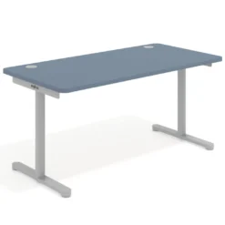 Mesa de Escritorio pata en T, fondo 80cm, estructura aluminio, sobre ergonómico