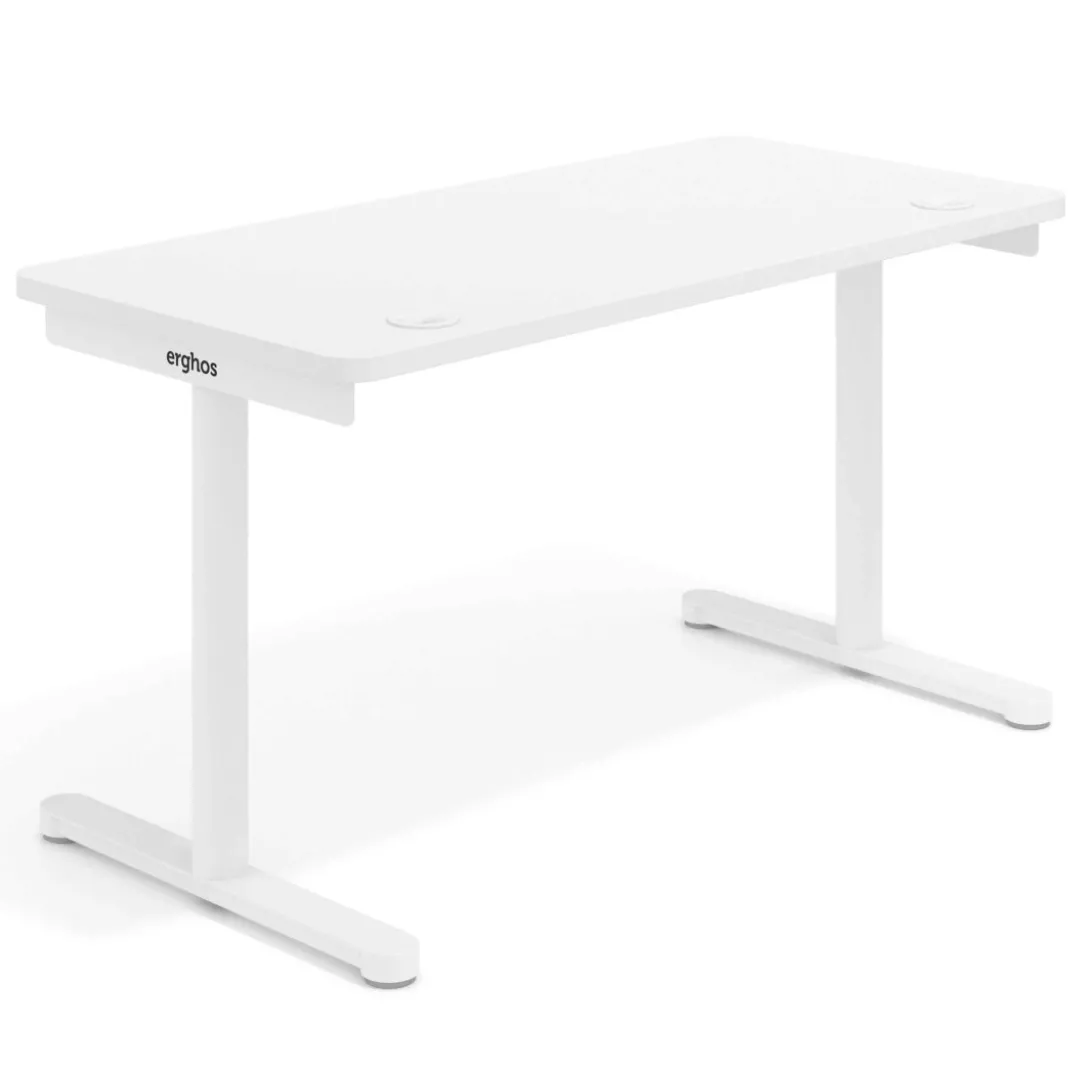 Mesa de Escritorio pata en T, fondo 68cm, estructura blanca, sobre ergonómico