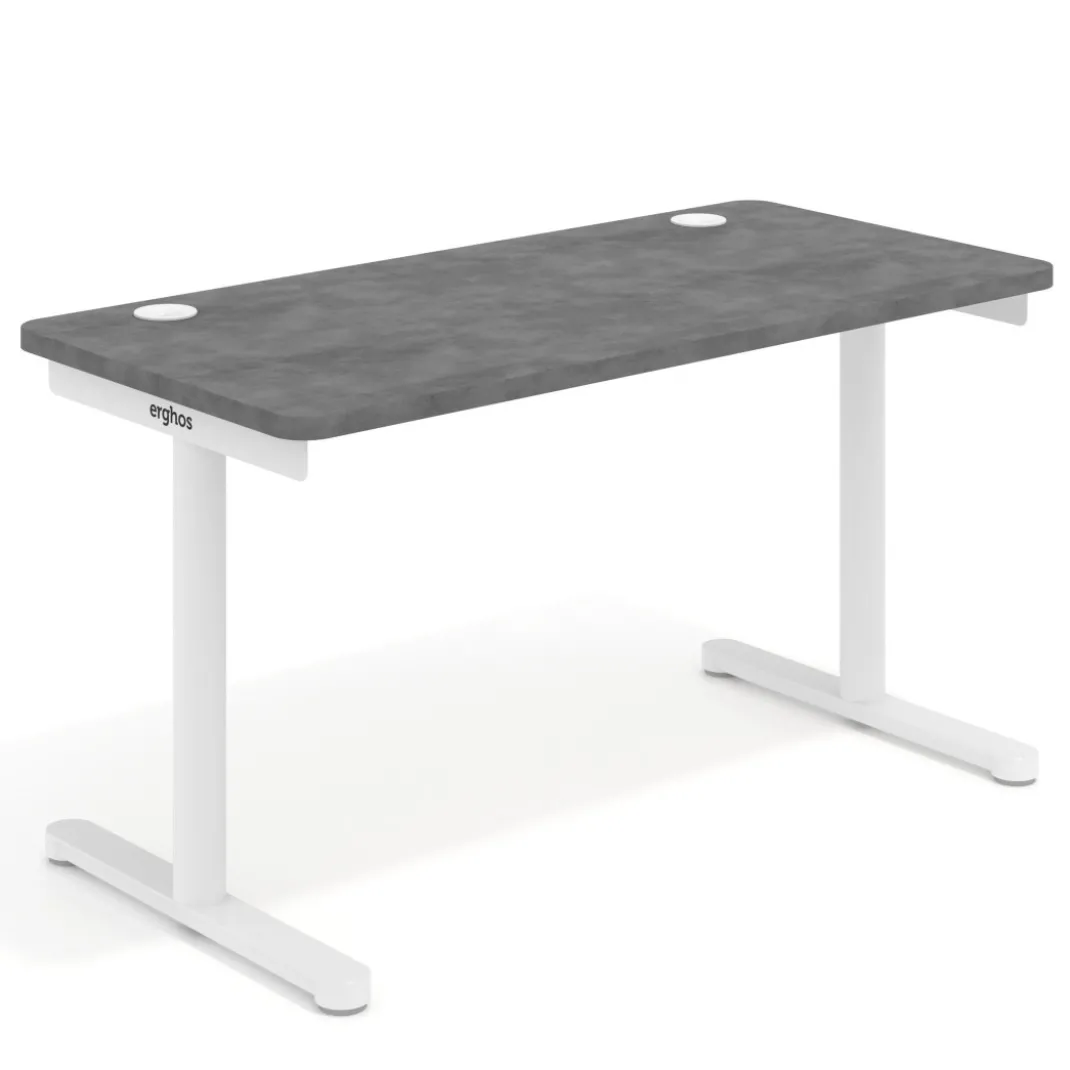 Mesa de Escritorio pata en T, fondo 68cm, estructura blanca, sobre ergonómico