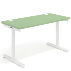 Mesa de Escritorio pata en T, fondo 68cm, estructura blanca, sobre ergonómico