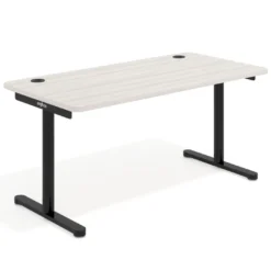 Mesa de Escritorio pata en T, fondo 80cm, estructura negra, sobre ergonómico