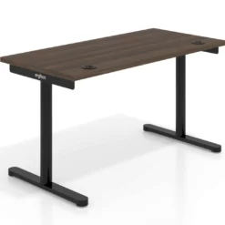 Mesa de Escritorio pata en T, fondo 68cm, estructura negra, sobre recto