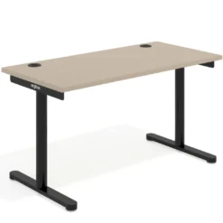 Mesa de Escritorio pata en T, fondo 68cm, estructura negra, sobre recto