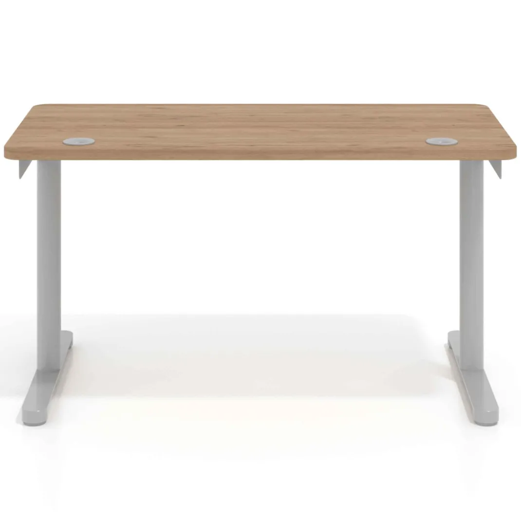 Mesa de Escritorio pata en T, fondo 68cm, estructura aluminio, sobre ergonómico