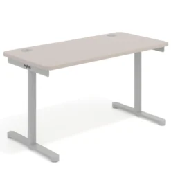 Mesa de Escritorio pata en T, fondo 68cm, estructura aluminio, sobre ergonómico