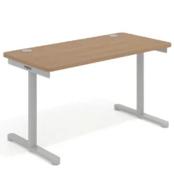 Mesa de Escritorio pata en T, fondo 68cm, estructura aluminio, sobre ergonómico