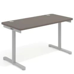 Mesa de Escritorio pata en T, fondo 68cm, estructura aluminio, sobre ergonómico