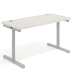 Mesa de Escritorio pata en T, fondo 68cm, estructura aluminio, sobre ergonómico
