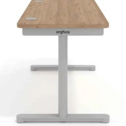 Mesa de Escritorio pata en T, fondo 68cm, estructura aluminio, sobre ergonómico