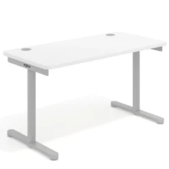 Mesa de Escritorio pata en T, fondo 68cm, estructura aluminio, sobre ergonómico