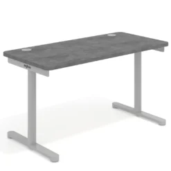 Mesa de Escritorio pata en T, fondo 68cm, estructura aluminio, sobre ergonómico