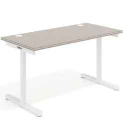 Mesa de Escritorio pata en T, fondo 68cm, estructura blanca, sobre recto