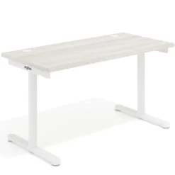 Mesa de Escritorio pata en T, fondo 68cm, estructura blanca, sobre recto