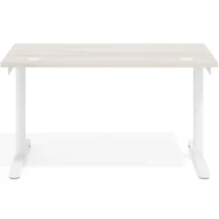 Mesa de Escritorio pata en T, fondo 68cm, estructura blanca, sobre recto